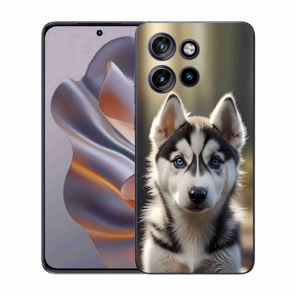 Zselés borítás mmCase a Motorola Edge 50 Neo készülékhez - aranyos szibériai husky