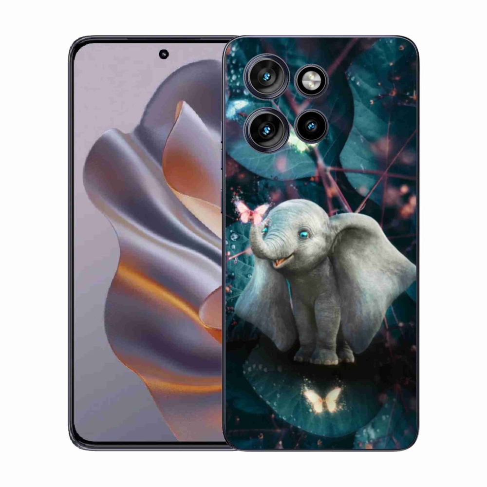 Zselés borítás mmCase a Motorola Edge 50 Neo készülékhez - aranyos elefánt