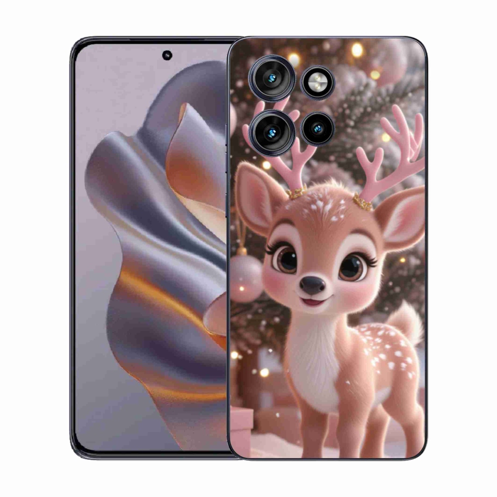 Zselés borítás mmCase a Motorola Edge 50 Neo készülékhez - aranyos rénszarvas