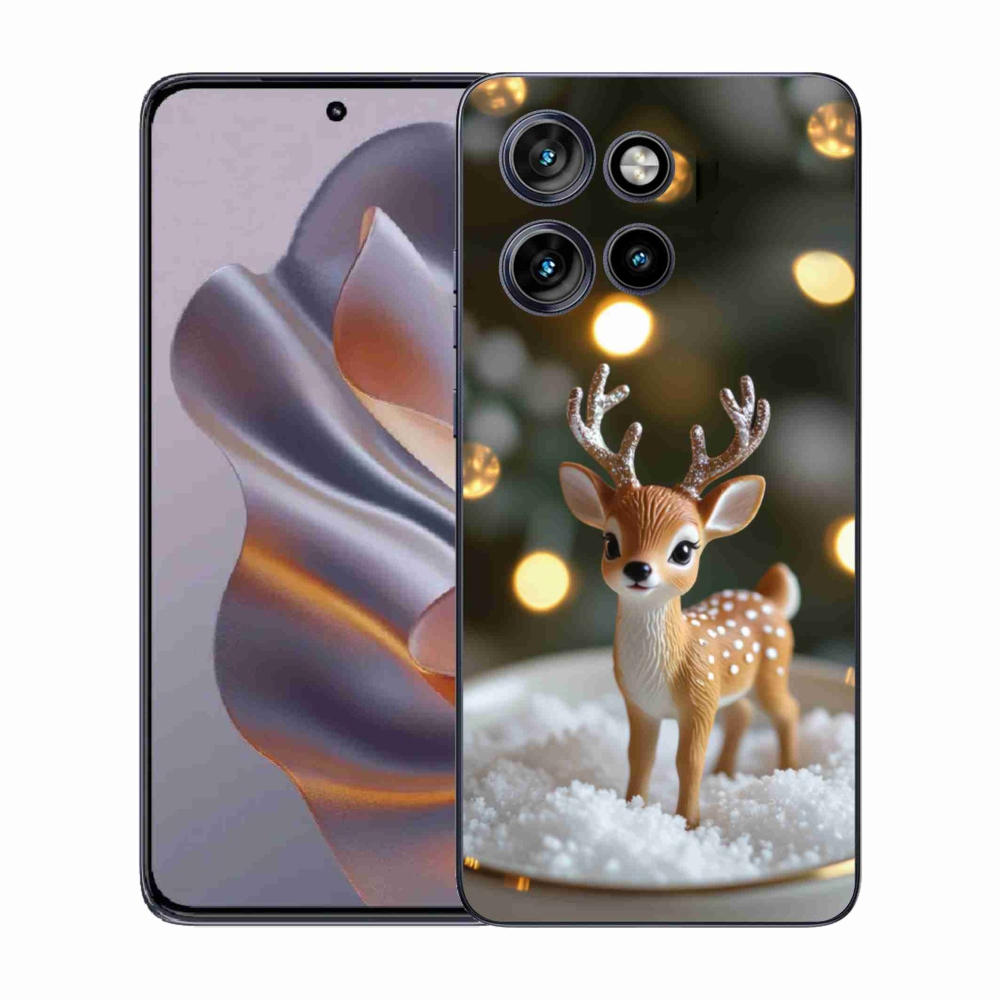Zselés borítás mmCase a Motorola Edge 50 Neo készülékhez - aranyos karácsonyi szarvasok