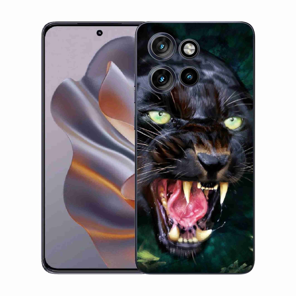 Zselés borítás mmCase a Motorola Edge 50 Neo készülékhez - dühös fekete párduc