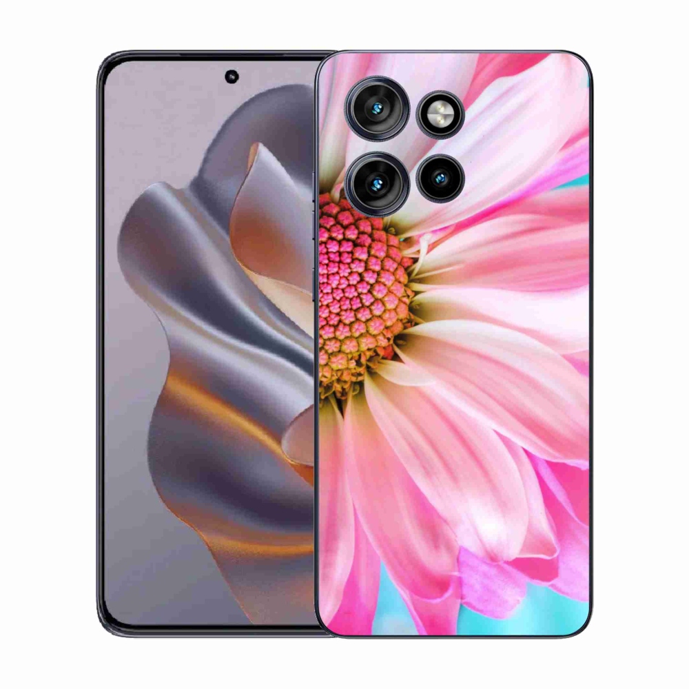 Zselés tok mmCase a Motorola Edge 50 Neo készülékhez - rózsaszín virág