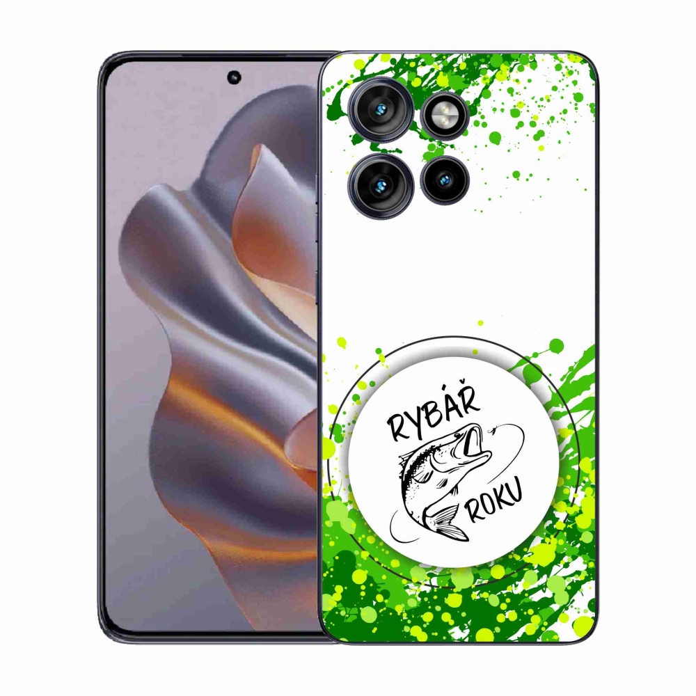 Zselés borító mmCase a Motorola Edge 50 Neo készülékhez - az év horgásza fehér háttérrel