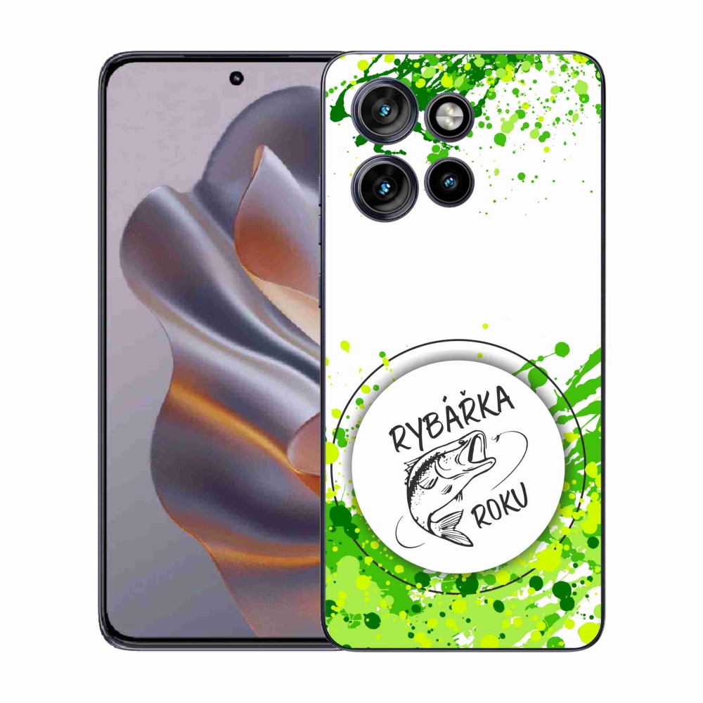 Zselés borító mmCase a Motorola Edge 50 Neo készülékhez - az év horgásza fehér háttérrel