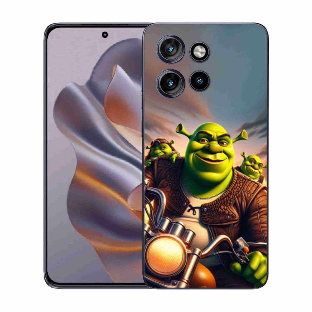 Zselés borítás mmCase a Motorola Edge 50 Neo készülékhez - Shrek egy motorkerékpáron