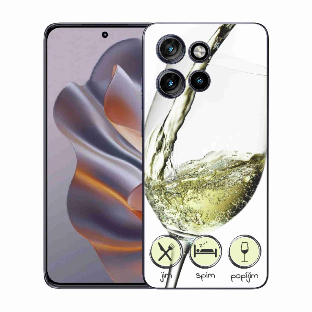 Zselés borítás mmCase a Motorola Edge 50 Neo készülékhez - borospohár fehér