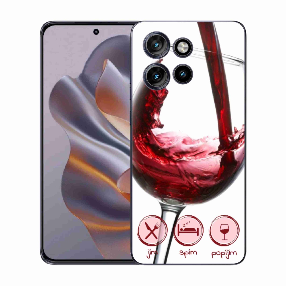 Zselés borítás mmCase a Motorola Edge 50 Neo készülékhez - borospohár piros