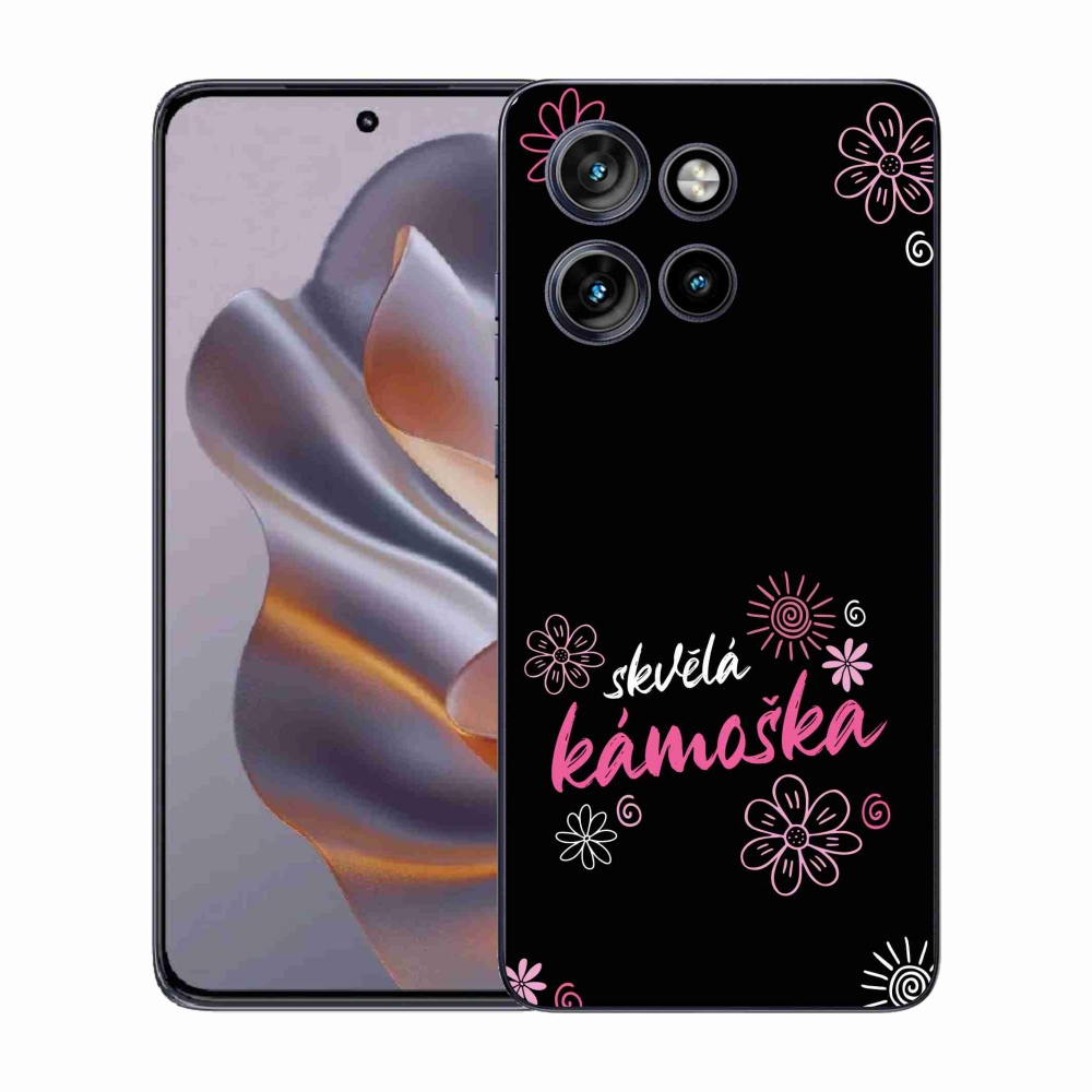 Zselés borítás mmCase a Motorola Edge 50 Neo készülékhez - nagyszerű haver fekete háttérrel