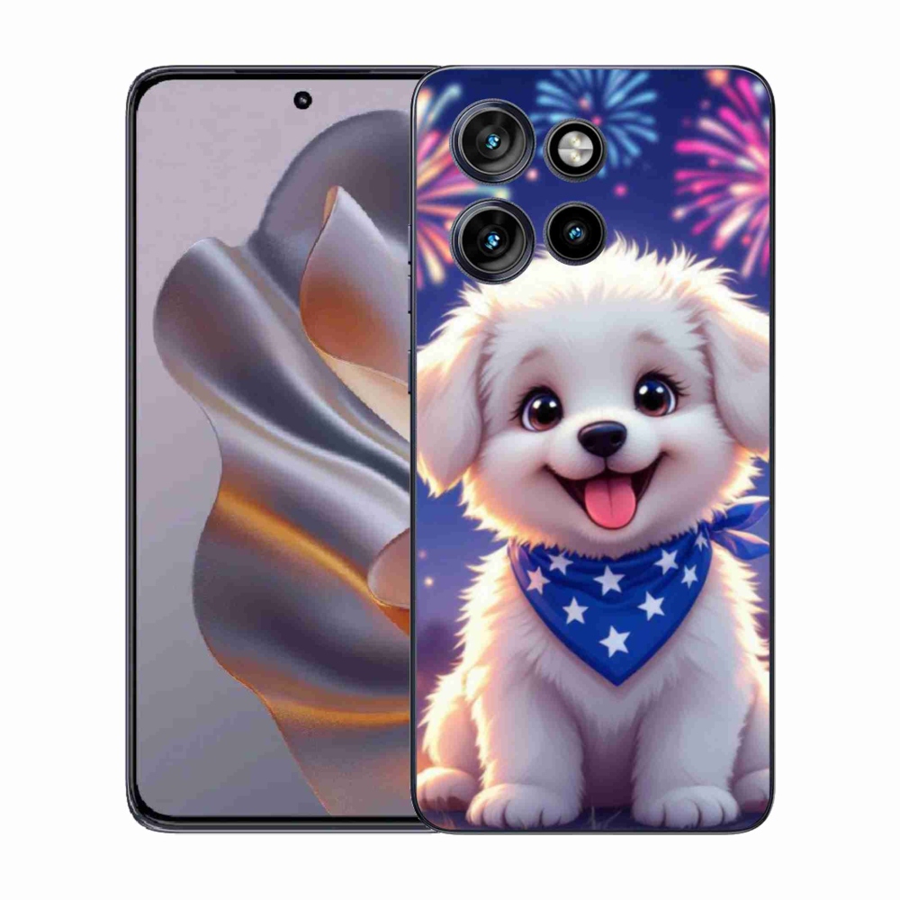 Zselés borítás mmCase a Motorola Edge 50 Neo készülékhez - ünnepi kölyökkutyakölyök