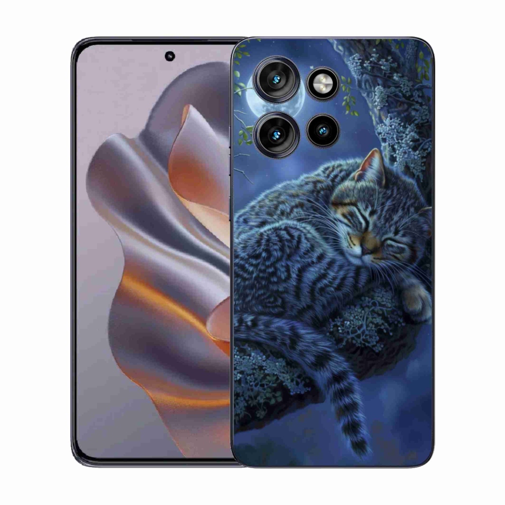 Zselés borítás mmCase a Motorola Edge 50 Neo készülékhez - alvó macska