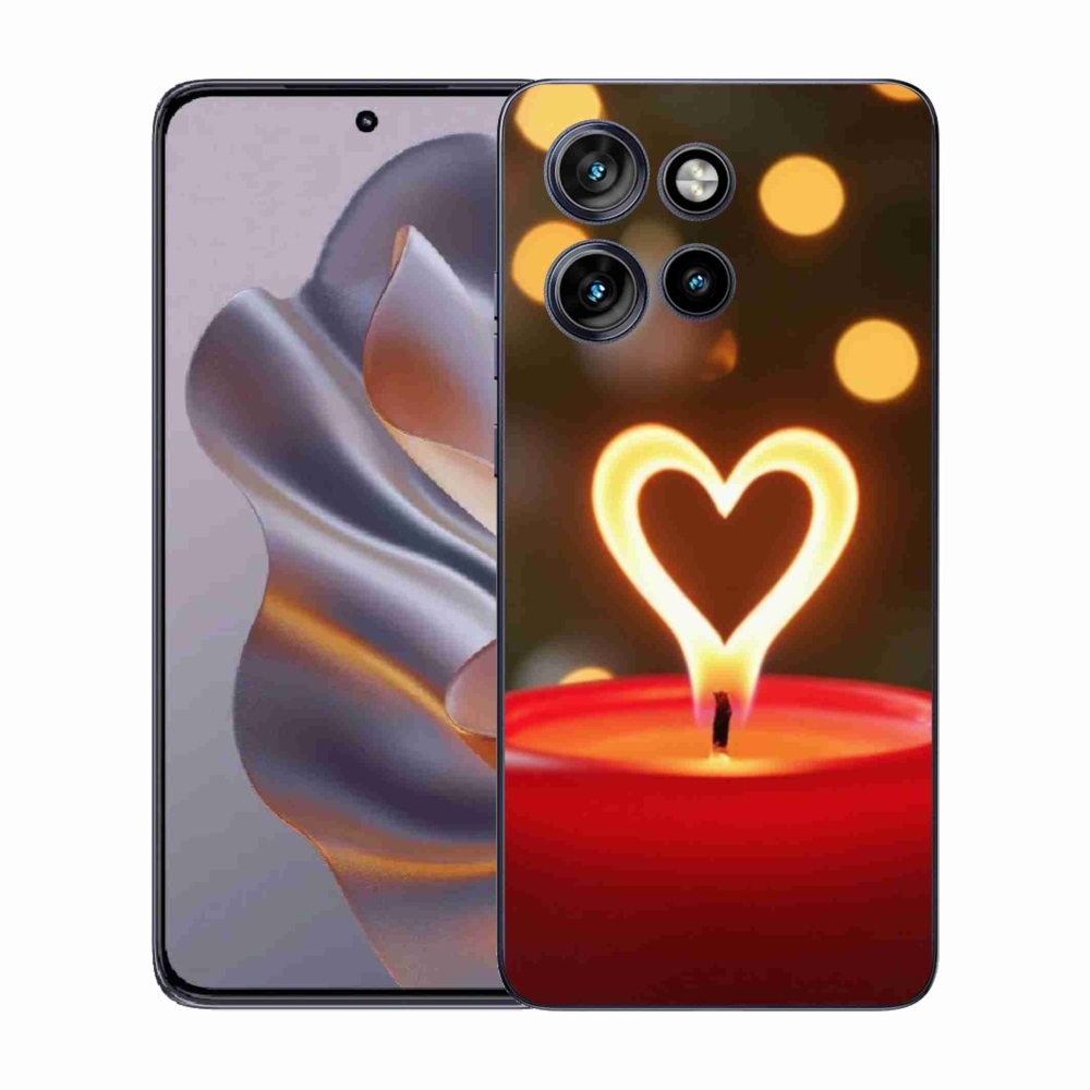 Zselés borítás mmCase a Motorola Edge 50 Neo készülékhez - lángoló szíve