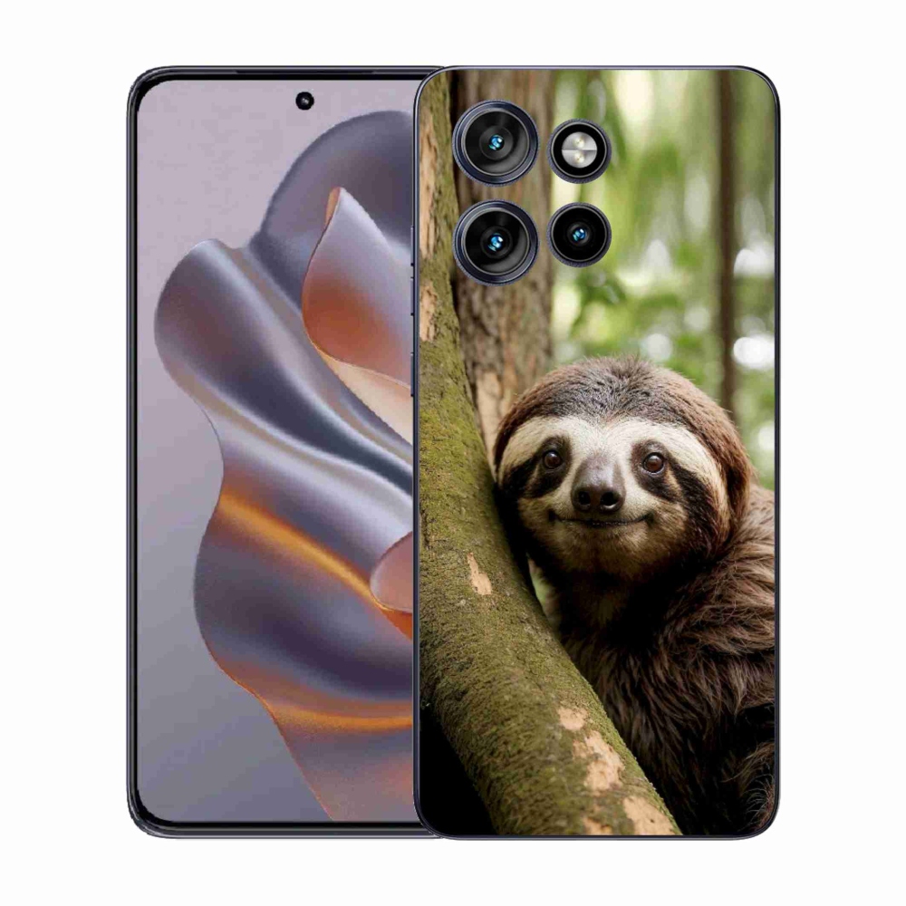 Zselés borítás mmCase a Motorola Edge 50 Neo készülékhez - mosolygó lajhár