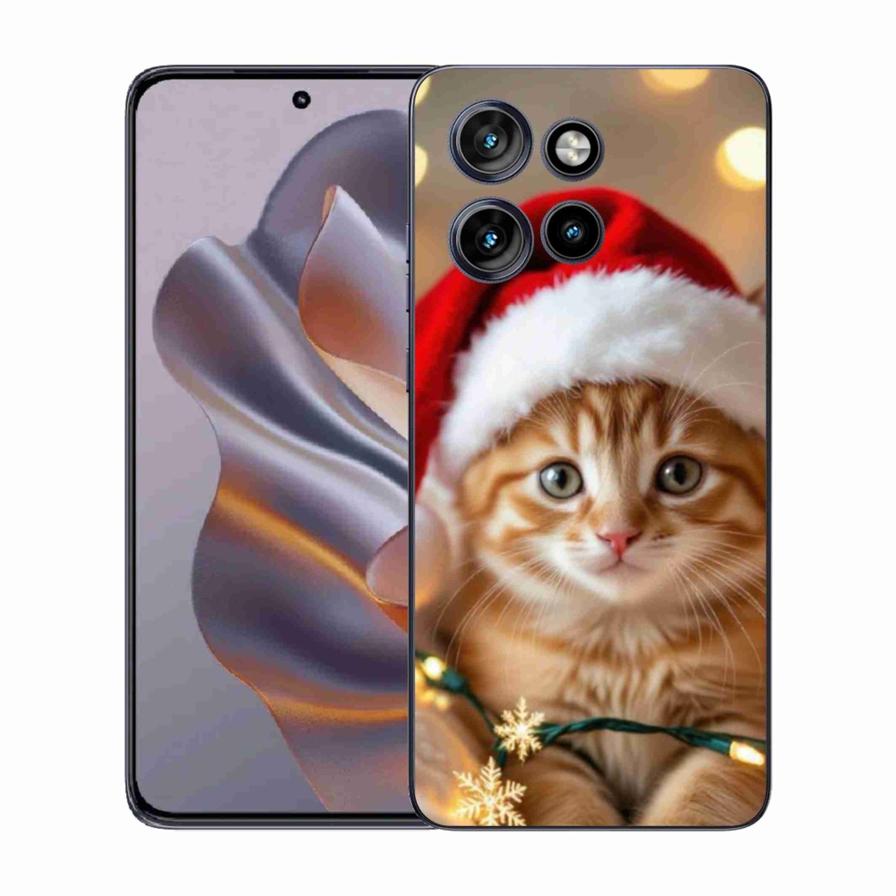 Zselés borítás mmCase a Motorola Edge 50 Neo készülékhez - Karácsonyi cica