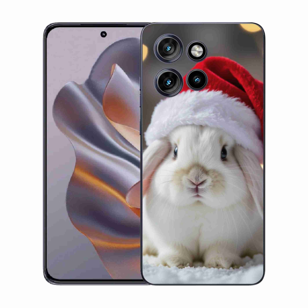 Zselés borítás mmCase a Motorola Edge 50 Neo készülékhez - karácsonyi nyuszi
