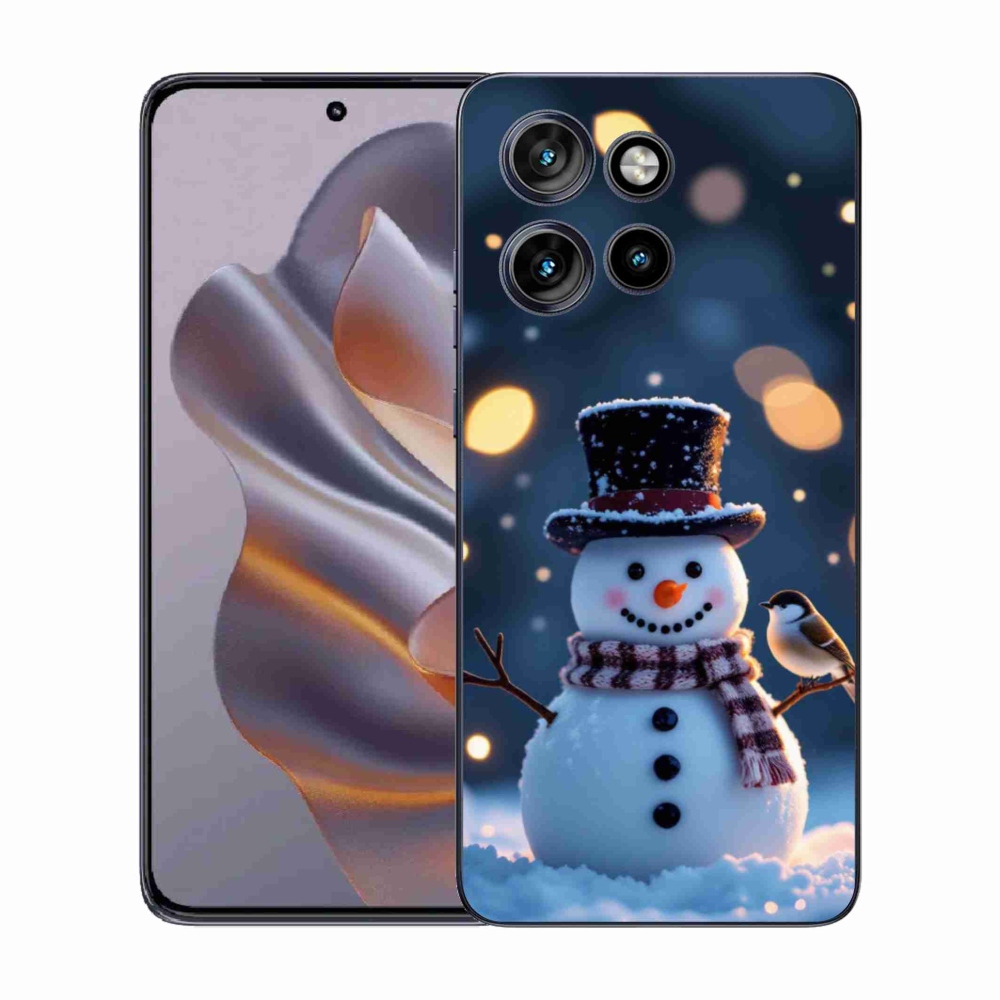 Zselés borítás mmCase a Motorola Edge 50 Neo készülékhez - karácsonyi hóember