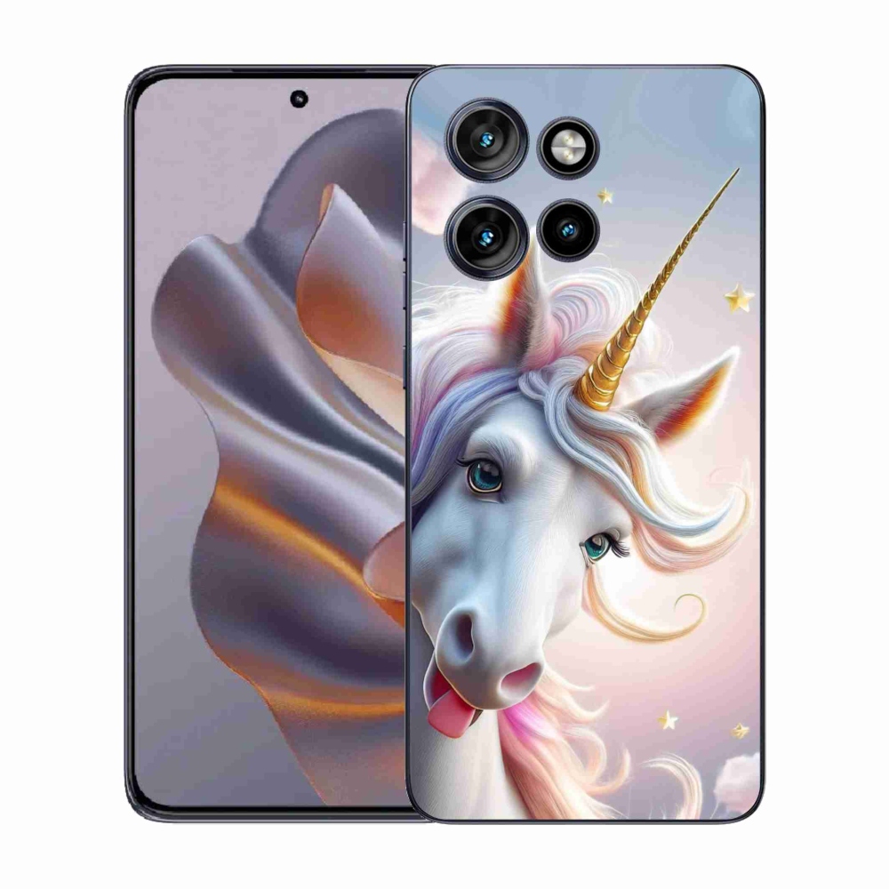 Zselés borítás mmCase a Motorola Edge 50 Neo készülékhez - vidám egyszarvú