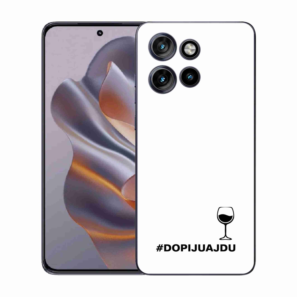 Zselés borító mmCase a Motorola Edge 50 Neo készülékhez - bor motívum fehér alapon