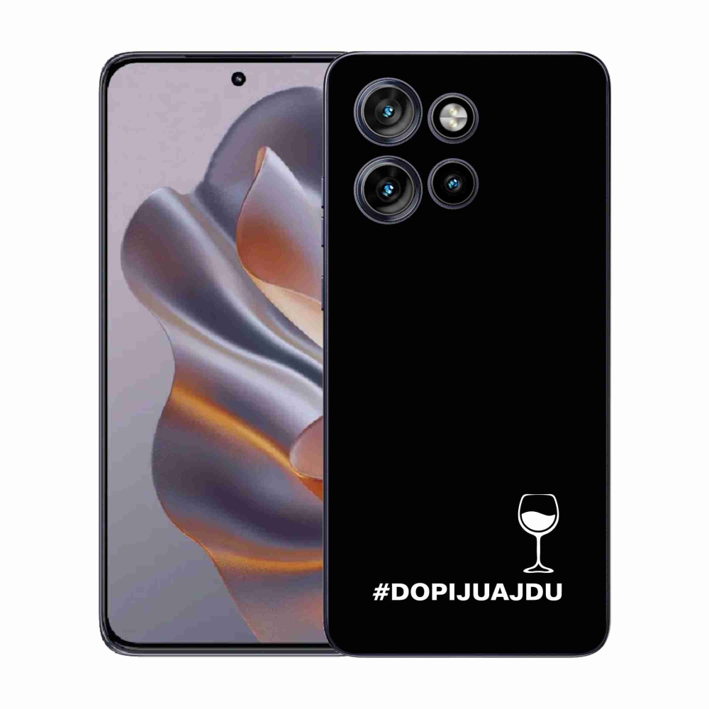 Zselés borító mmCase a Motorola Edge 50 Neo készülékhez - bor motívum fekete háttérrel