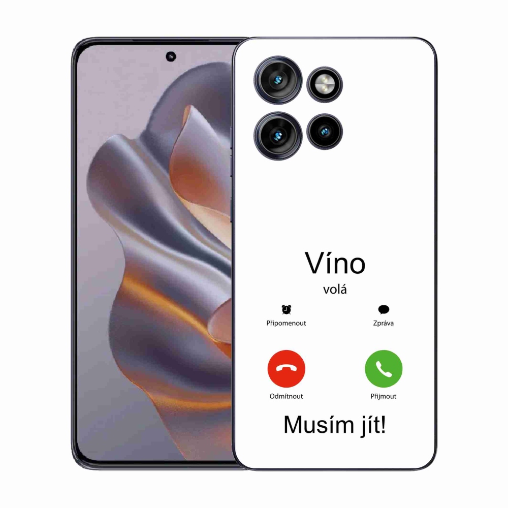 Zselés borító mmCase a Motorola Edge 50 Neo készülékhez - bor hívja a fehér hátteret