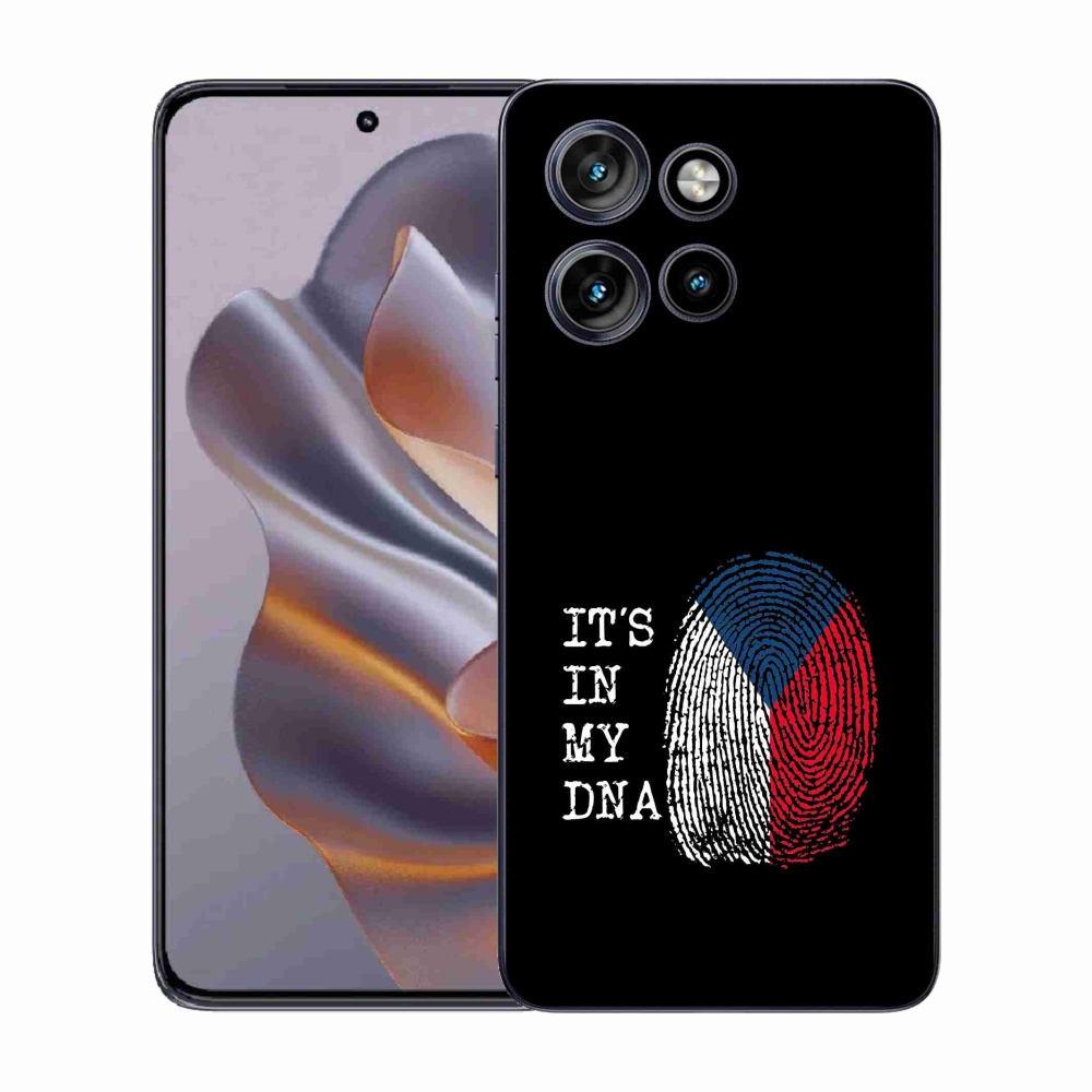 Gél védőhuzat mmCase Motorola Edge 50 Neo - zászlós ujjlenyomat fekete háttérrel