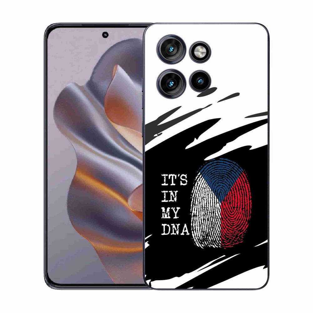 Zselés borítás mmCase Motorola Edge 50 Neo - zászlós ujjlenyomat fekete és fehér háttérrel