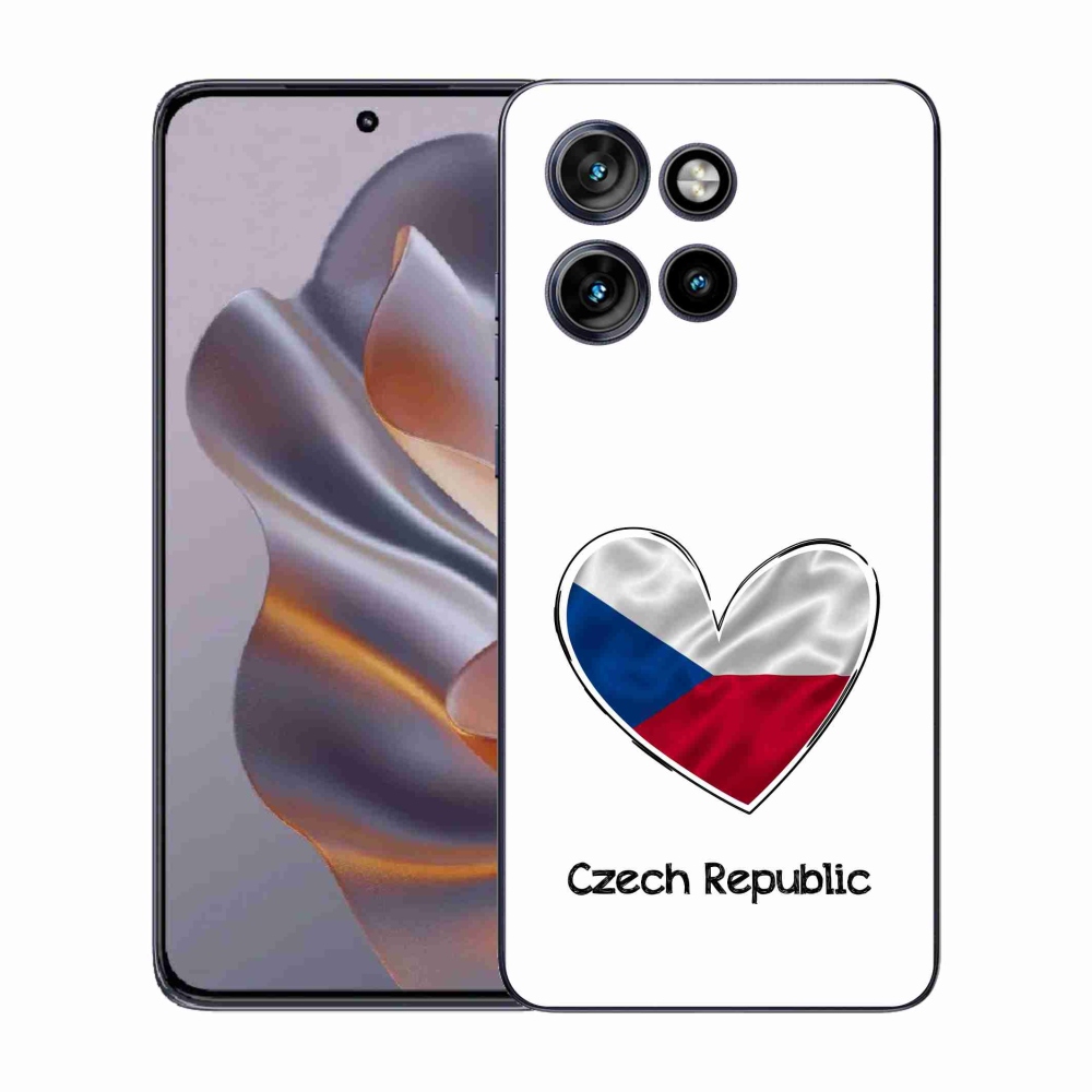 Zselés borító mmCase Motorola Edge 50 Neo - szív zászló fehér háttérrel