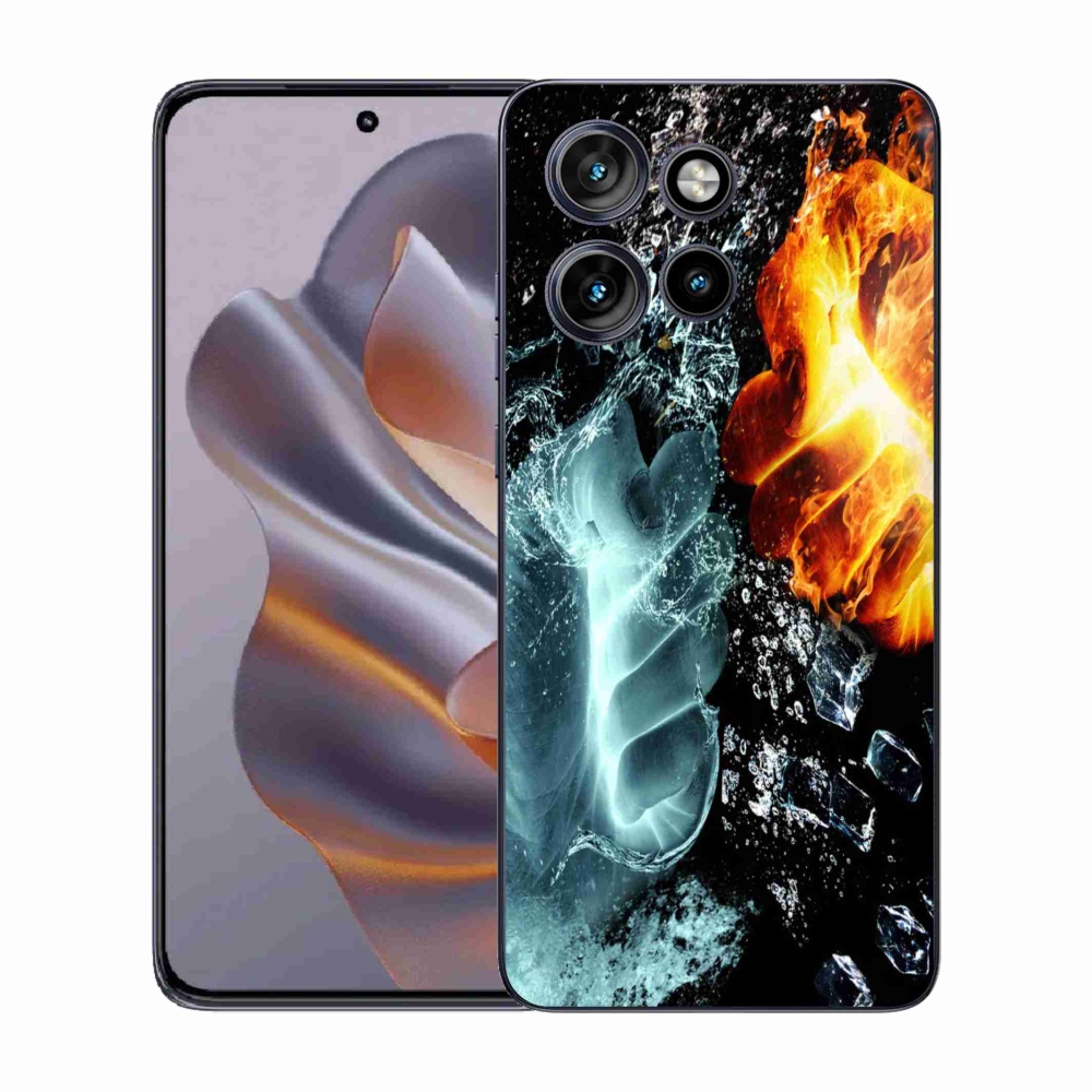 Zselés borítás mmCase a Motorola Edge 50 Neo - víz és tűz számára