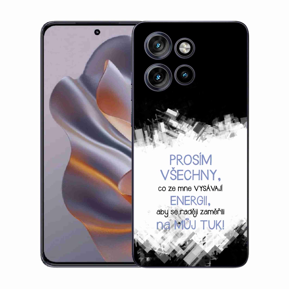 Zselés borító mmCase a Motorola Edge 50 Neo készülékhez - vicces szöveg 1 kék