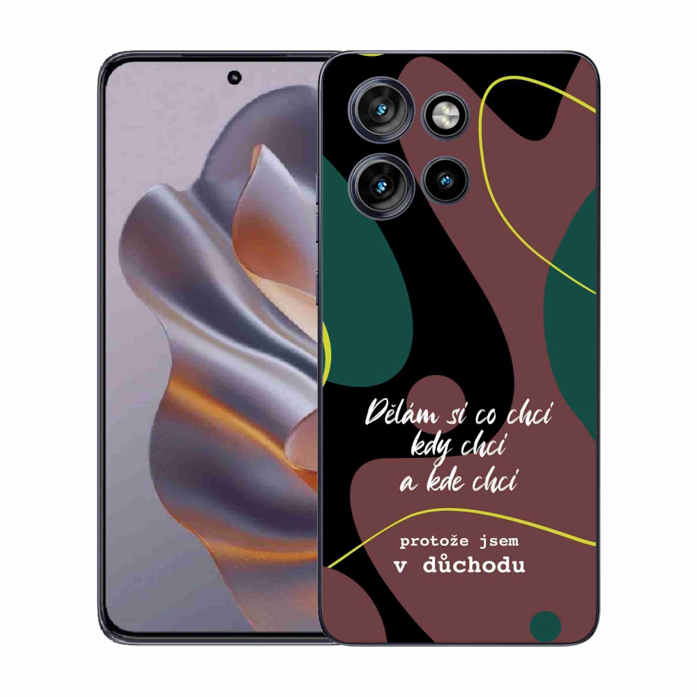 Gél borító mmCase a Motorola Edge 50 Neo készülékhez - vicces szöveg 10 fekete háttér