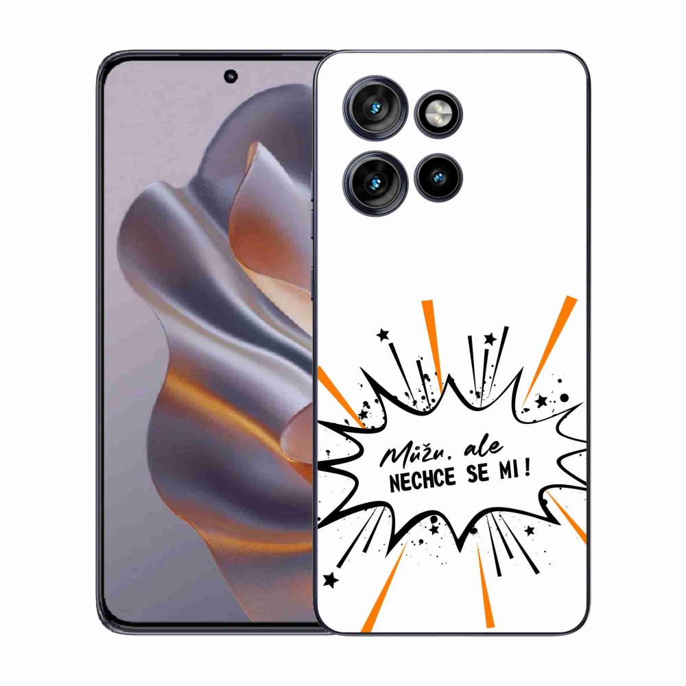 Gél borító mmCase a Motorola Edge 50 Neo készülékhez - vicces szöveg 11 fehér háttér