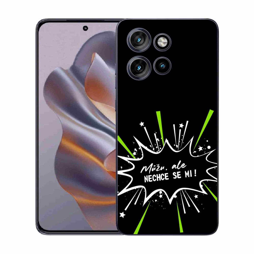 Gél borító mmCase a Motorola Edge 50 Neo készülékhez - vicces szöveg 11 fekete háttér