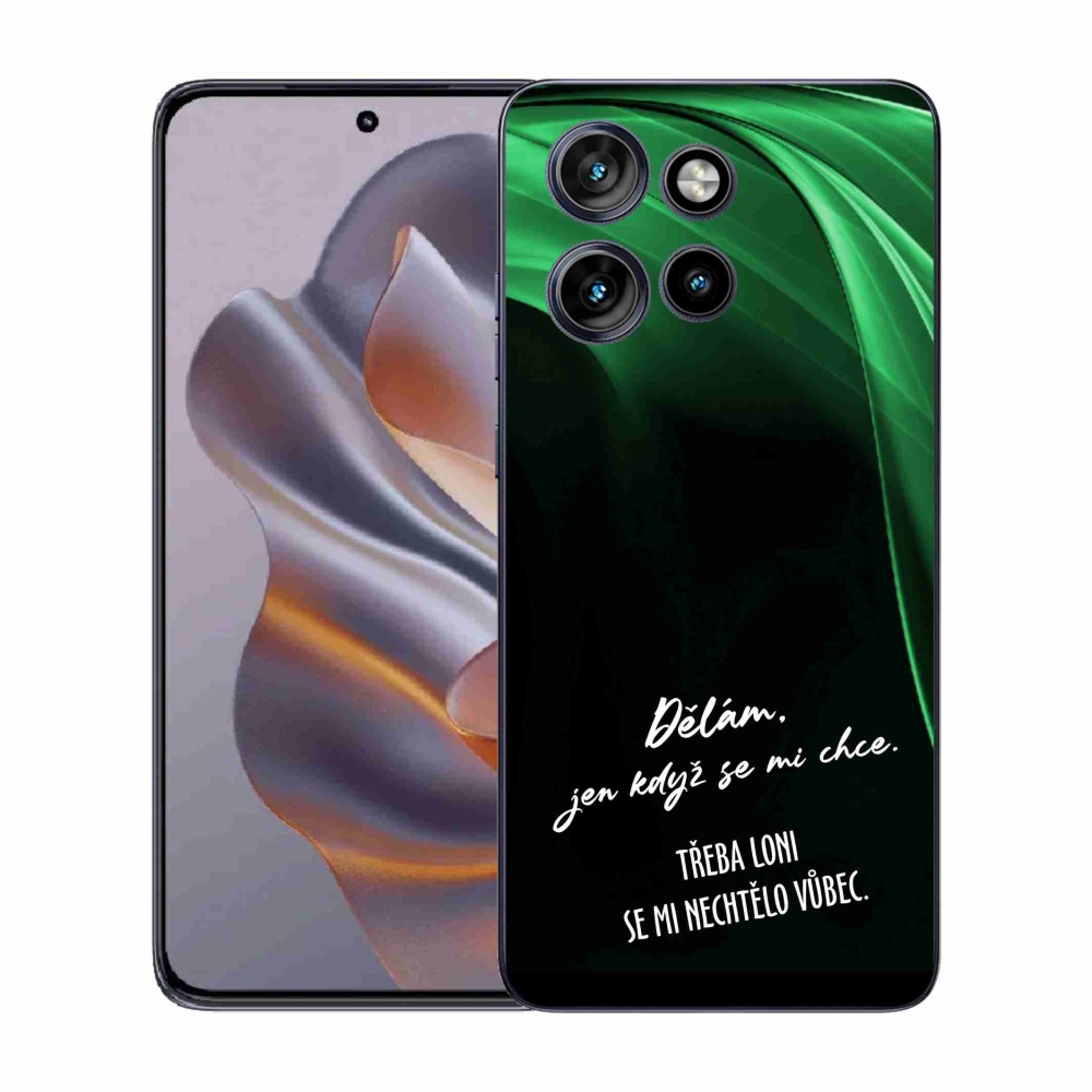 Gél borító mmCase a Motorola Edge 50 Neo készülékhez - vicces szöveg 12 fekete háttér