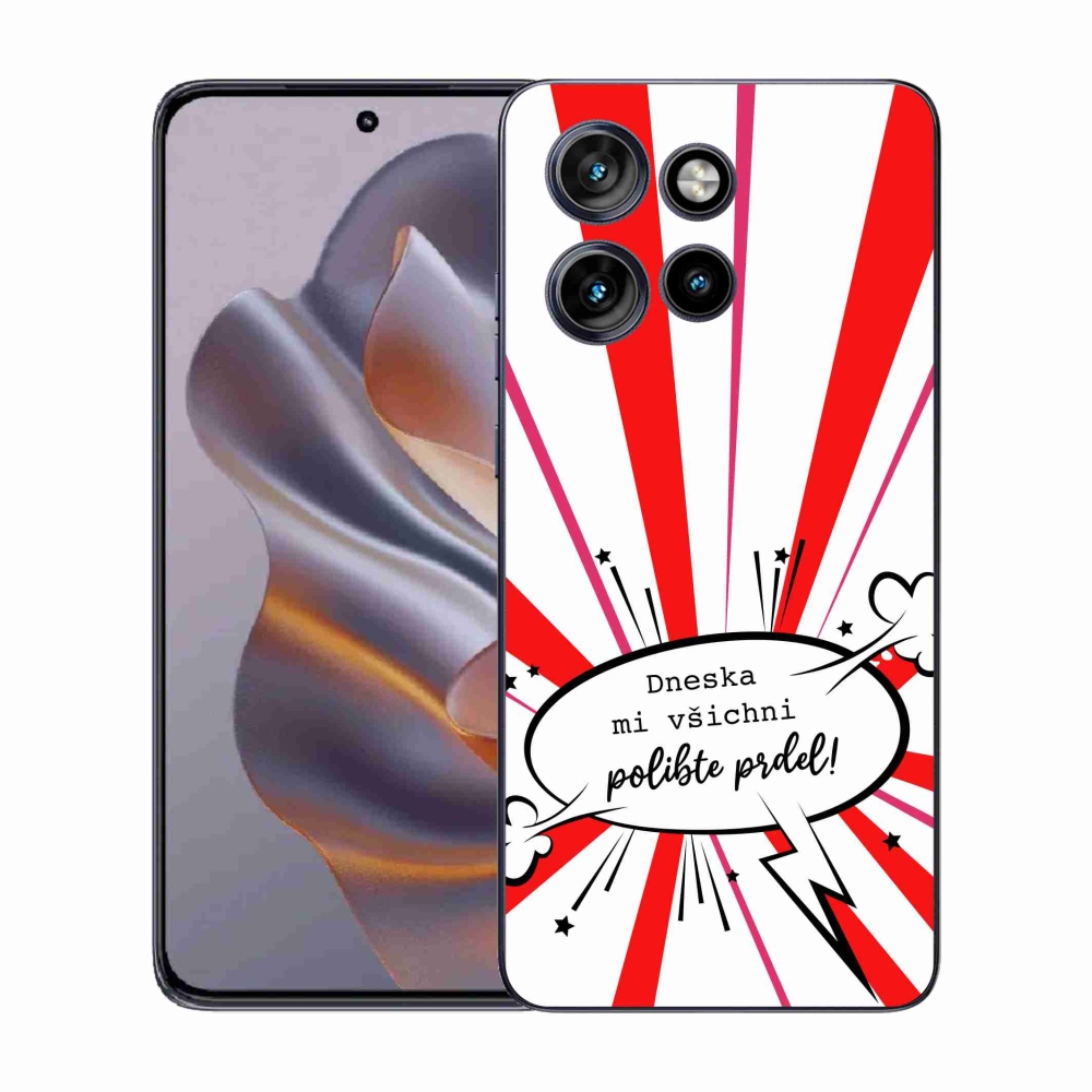 Gél borító mmCase a Motorola Edge 50 Neo készülékhez - vicces szöveg 15 fehér háttér