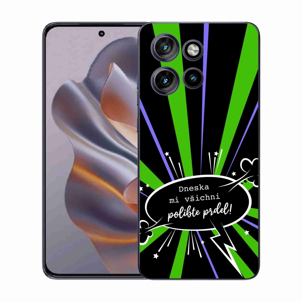 Gél borító mmCase a Motorola Edge 50 Neo készülékhez - vicces szöveg 15 fekete háttér