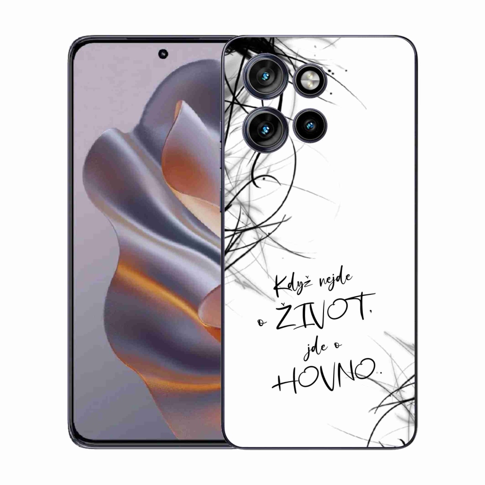 Gél borító mmCase a Motorola Edge 50 Neo készülékhez - vicces szöveg 16 fehér háttér