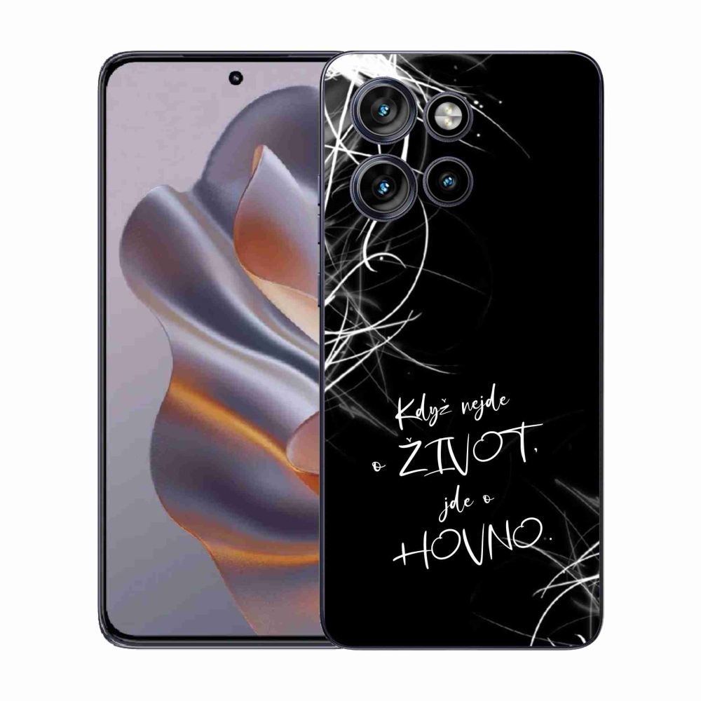 Gél borító mmCase a Motorola Edge 50 Neo készülékhez - vicces szöveg 16 fekete háttér