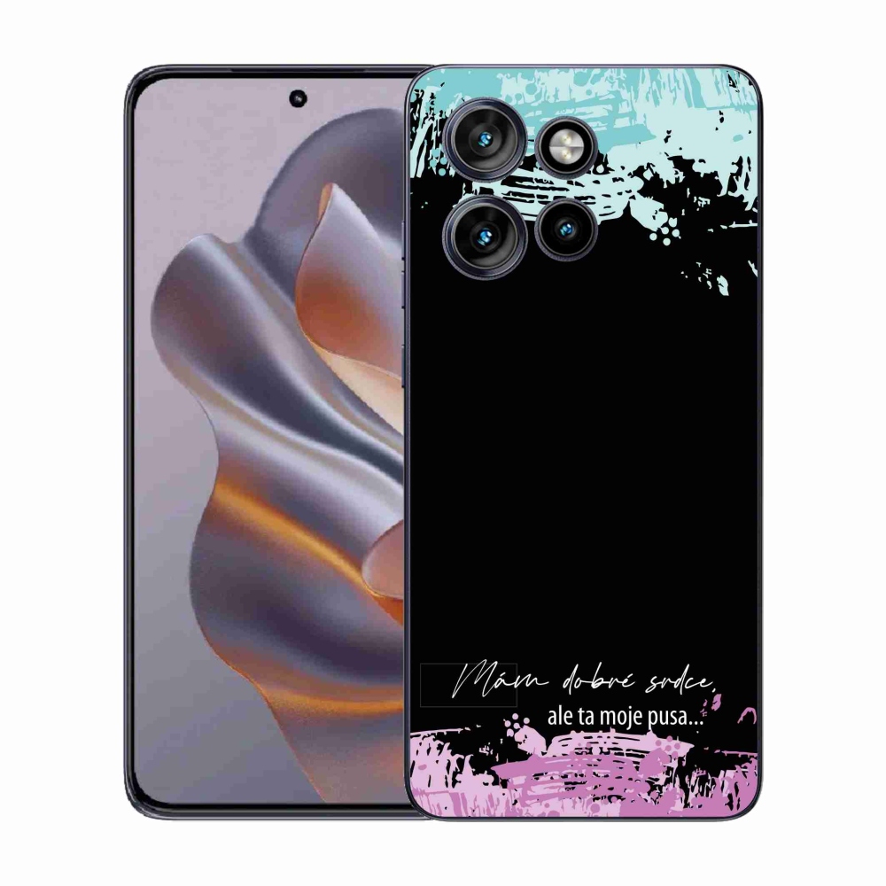 Gél borító mmCase a Motorola Edge 50 Neo készülékhez - vicces szöveg 3 fekete háttér