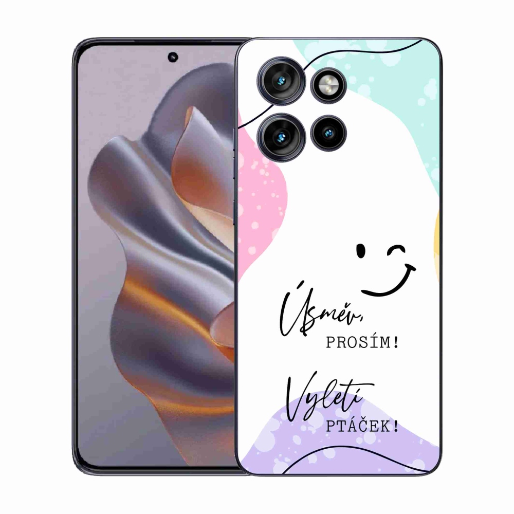 Gél borító mmCase a Motorola Edge 50 Neo készülékhez - vicces szöveg 4 fehér háttér