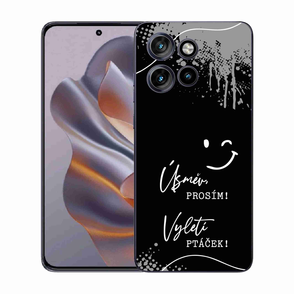 Gél borító mmCase a Motorola Edge 50 Neo készülékhez - vicces szöveg 4 fekete háttér