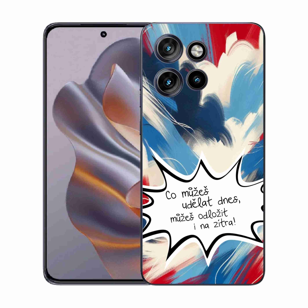 Gél borító mmCase a Motorola Edge 50 Neo készülékhez - vicces szöveg 9 fehér háttér