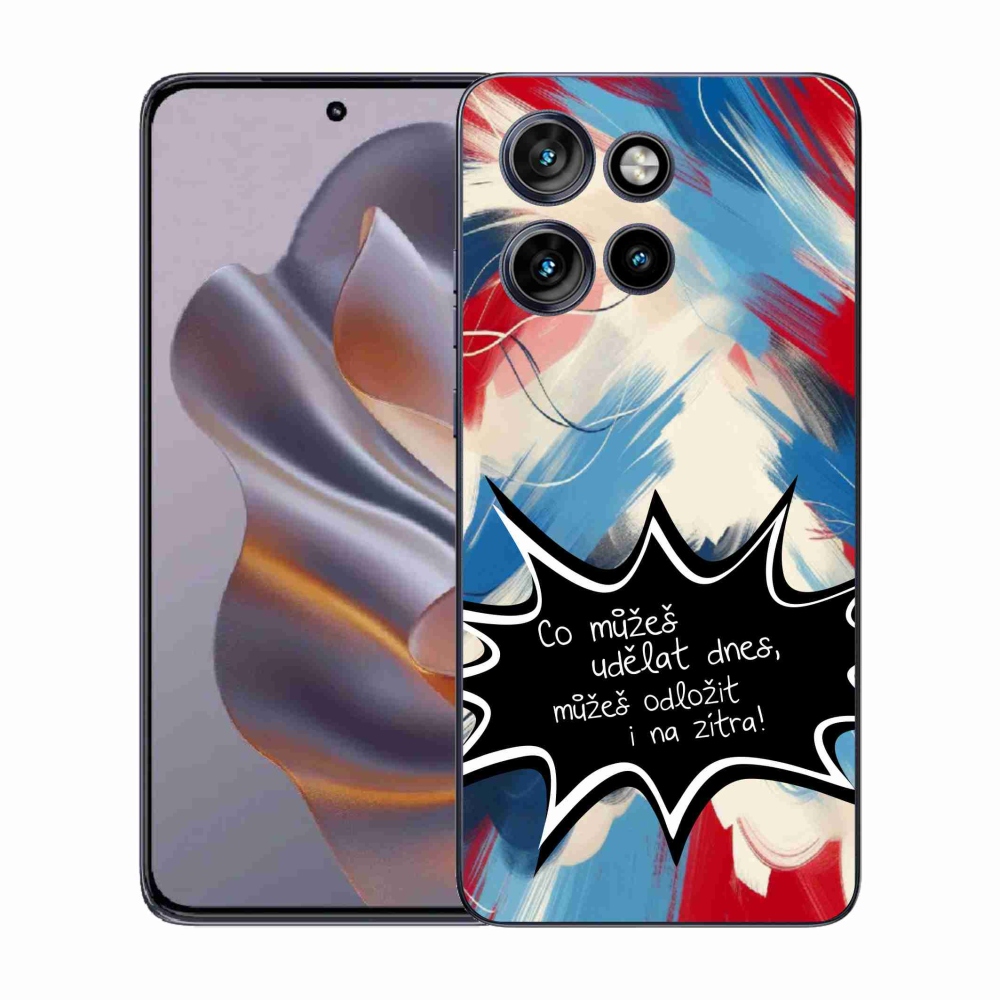 Gél borító mmCase a Motorola Edge 50 Neo készülékhez - vicces szöveg 9 fekete háttér