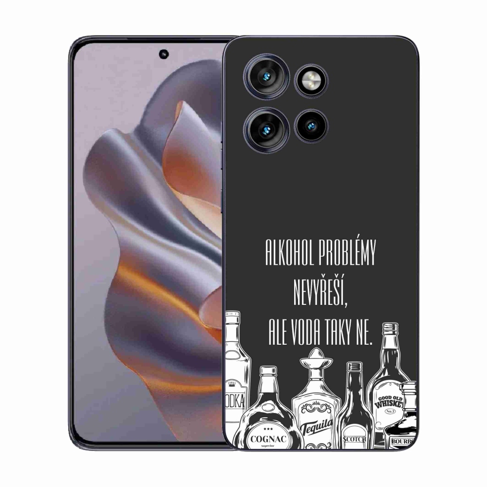 Gél borító mmCase a Motorola Edge 50 Neo készülékhez - vicces szöveg fekete háttérrel