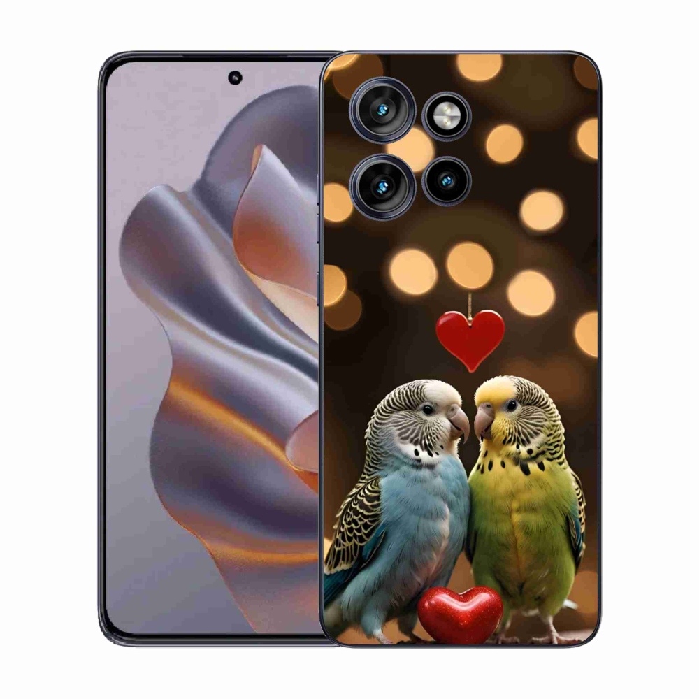 Zselés borítás mmCase a Motorola Edge 50 Neo készülékhez - szerelmes papagájok