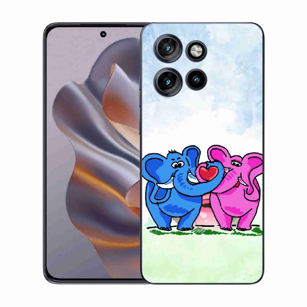Zselés borítás mmCase a Motorola Edge 50 Neo készülékhez - szerelmes elefántok