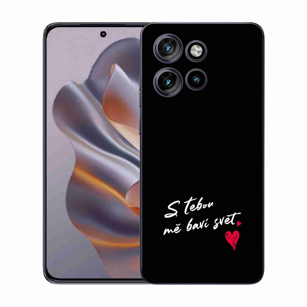 Gél borító mmCase a Motorola Edge 50 Neo készülékhez - szerelmes szöveg 1 fekete háttér