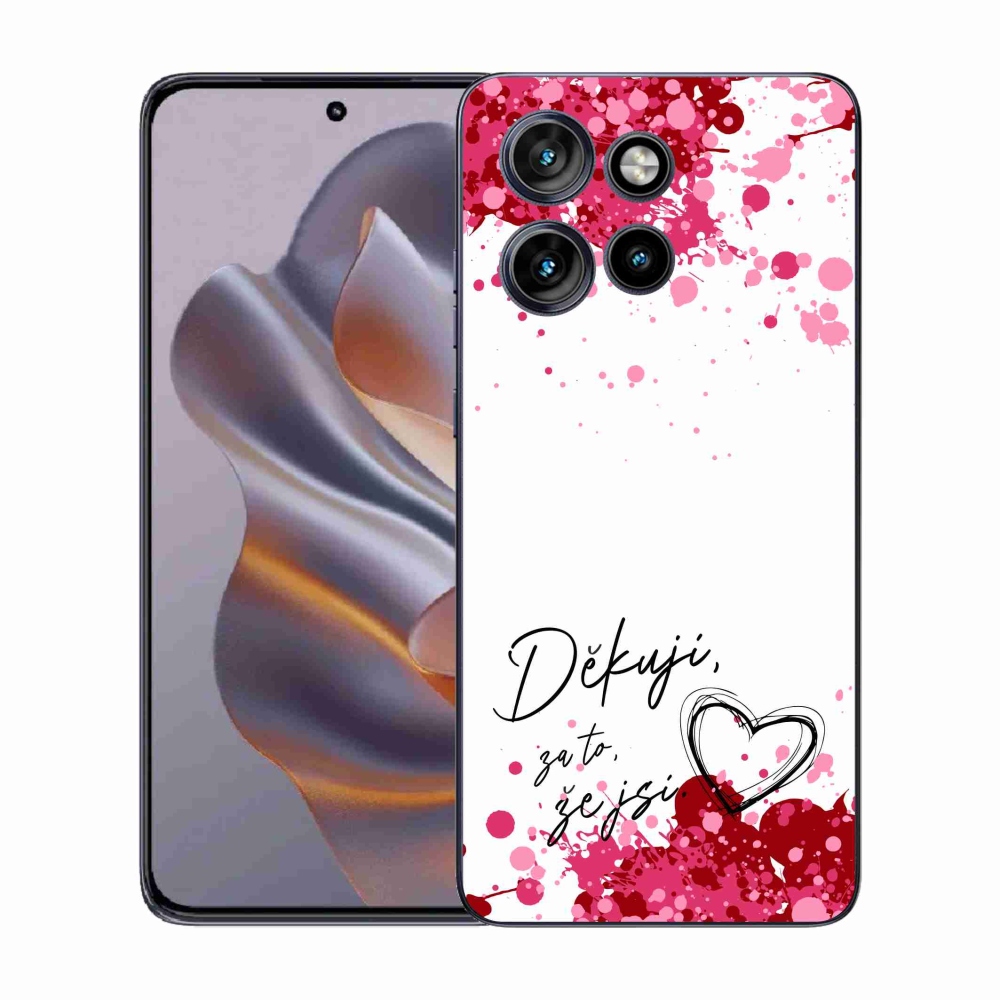 Zselés borító mmCase a Motorola Edge 50 Neo készülékhez - text in love 2 fehér háttér