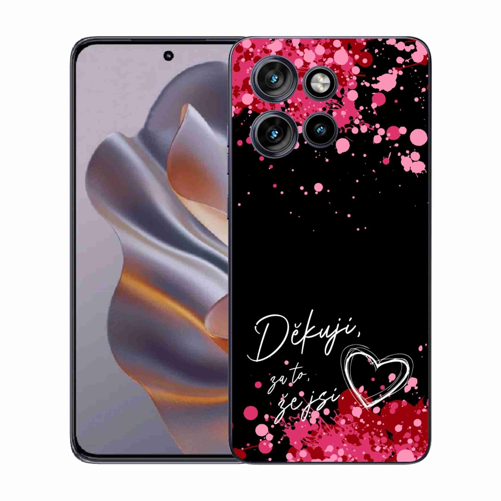 Gél borító mmCase a Motorola Edge 50 Neo készülékhez - text in love 2 fekete háttér