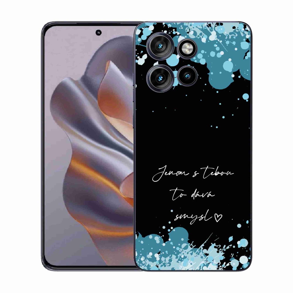 Gél borító mmCase a Motorola Edge 50 Neo készülékhez - szerelmes szöveg fekete háttérrel