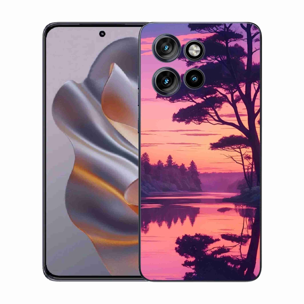 Zselés borítás mmCase a Motorola Edge 50 Neo készülékhez - naplemente a tó felett