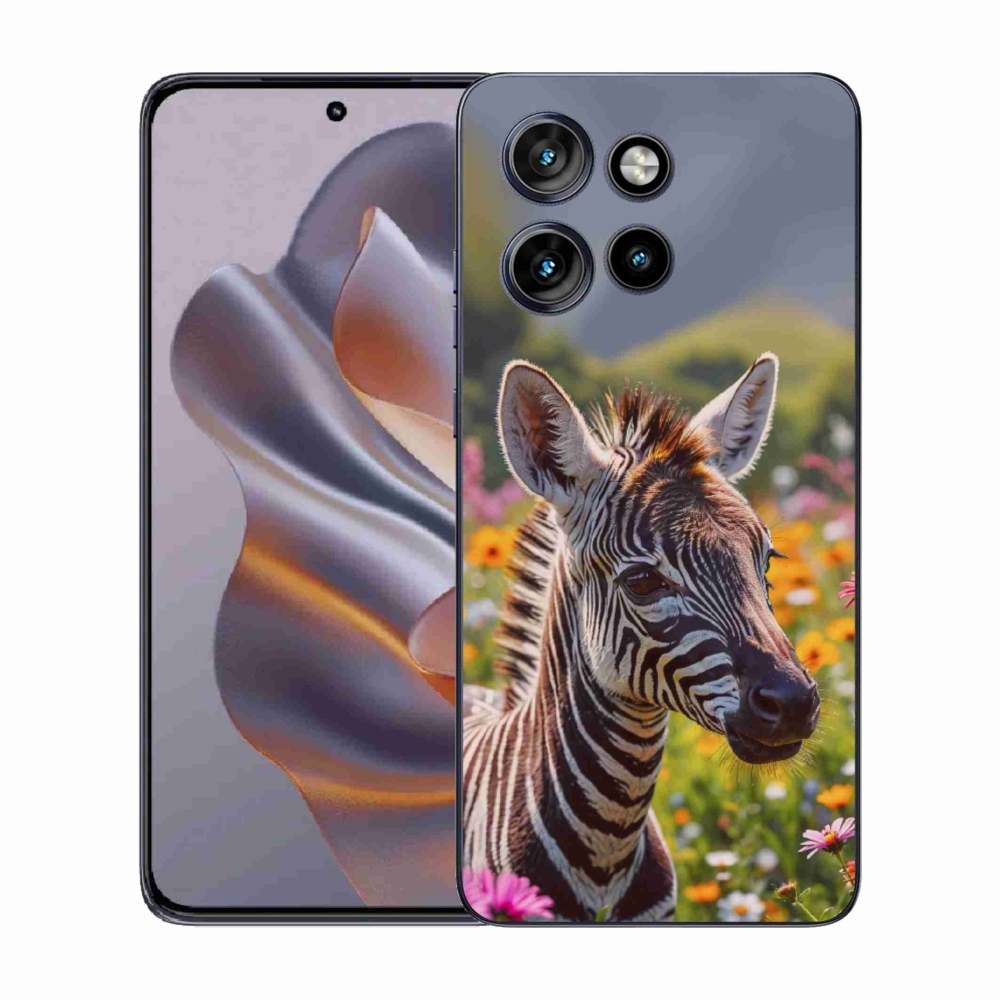 Zselés borítás mmCase a Motorola Edge 50 Neo készülékhez - zebra a réten